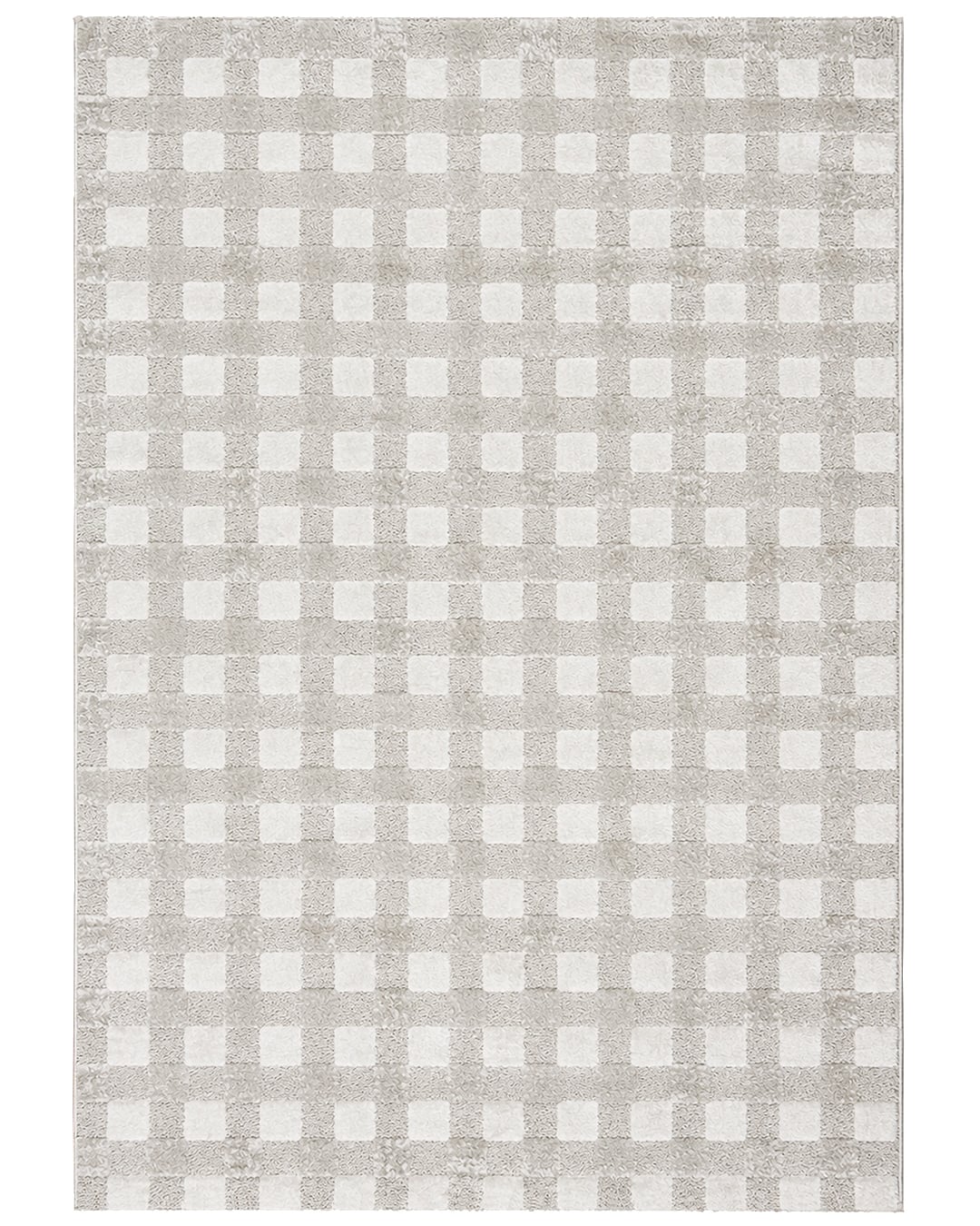 Moderner Geometrischer Teppich mit Karomuster - Conil Susano - Beige, Creme, mittelhoher Flor