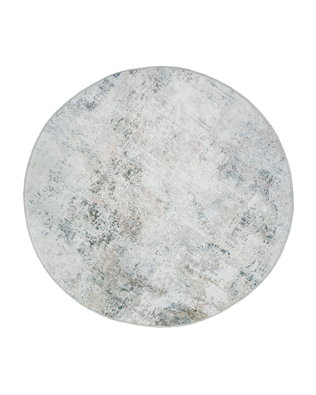 Moderner Abstrakter Runder Teppich - Loja Taupe - creme, grau