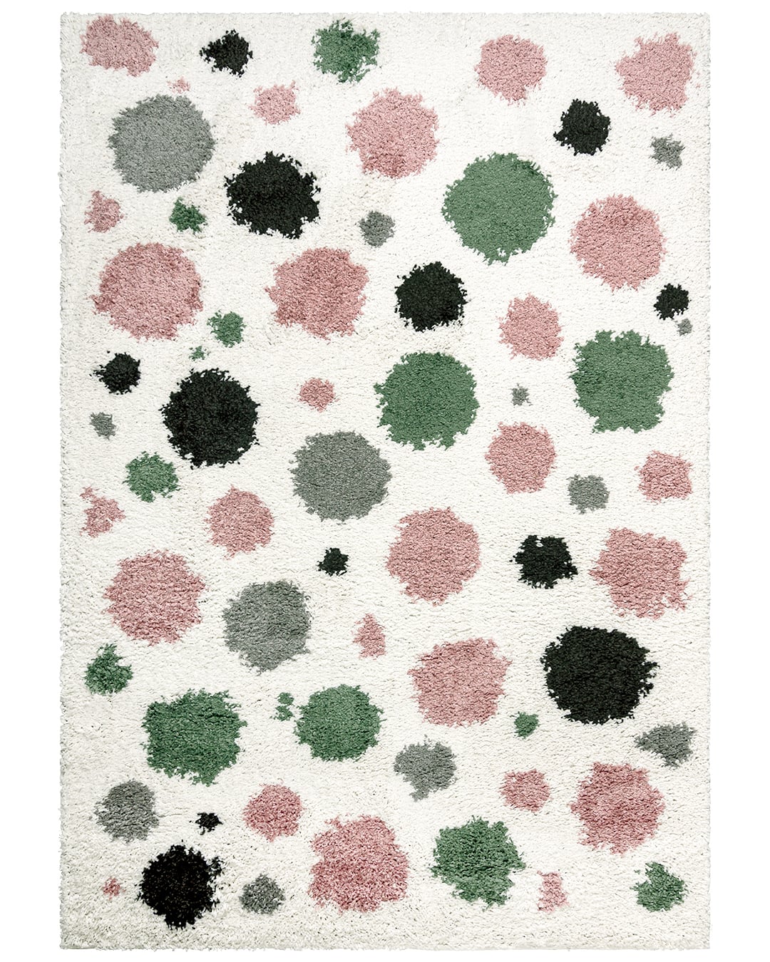 Hochflor / Shaggy-Teppich fürs Jugendzimmer, abstrakt - Ibi Foco - beige-rosa, mehrfarbig