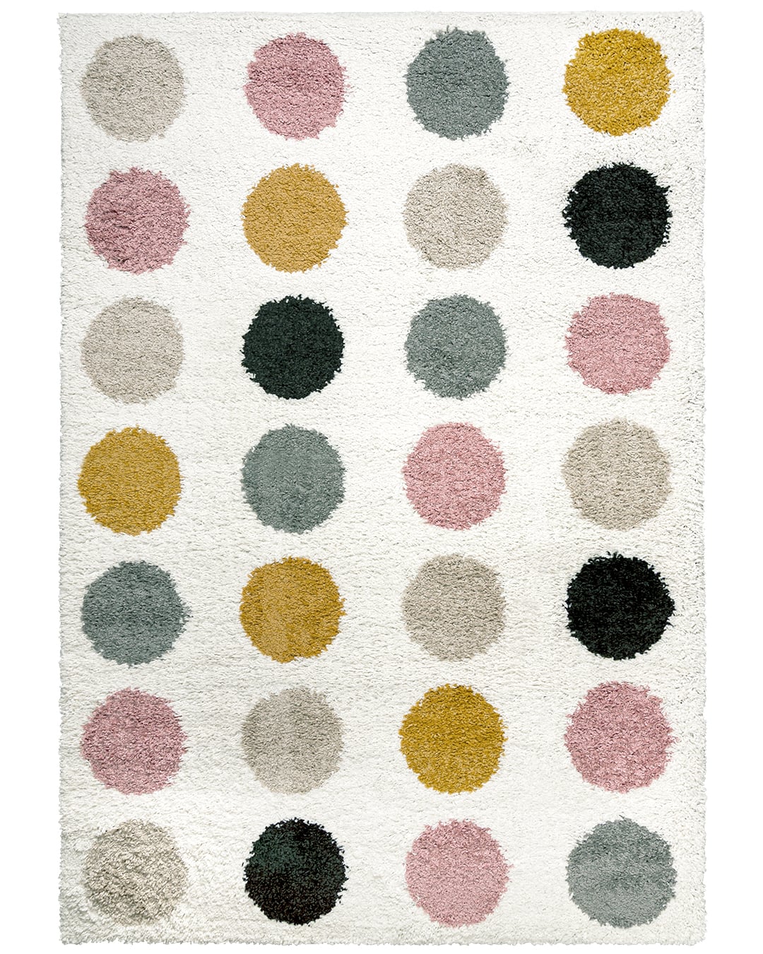 Hochflor / Shaggy-Teppich fürs Jugendzimmer, geometrisch - Ibi Gota - beige-rosa, mehrfarbig