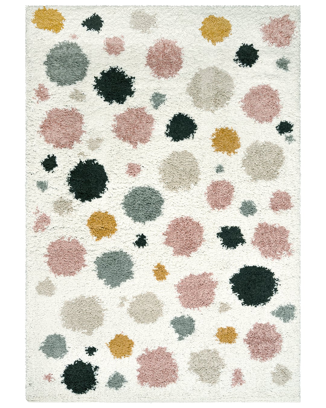 Hochflor / Shaggy-Teppich fürs Jugendzimmer, abstrakt - Ibi Marea - beige, rosa, mehrfarbig