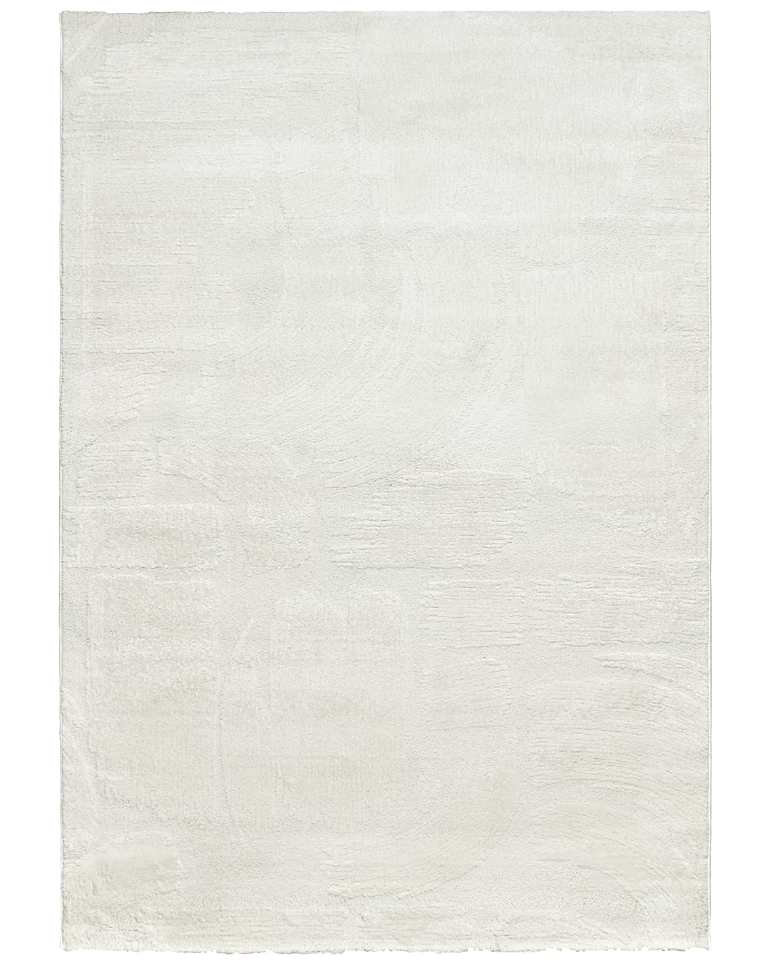 Moderner Abstrakter Teppich - Lasarte Anu - Weiß, Creme, mittelhoher Flor