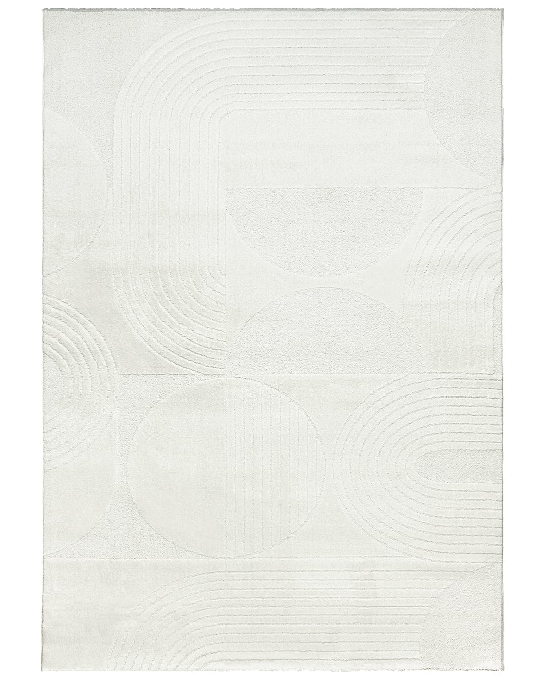 Moderner Abstrakter Teppich - Lasarte Durga - Weiß, Creme, mittelhoher Flor
