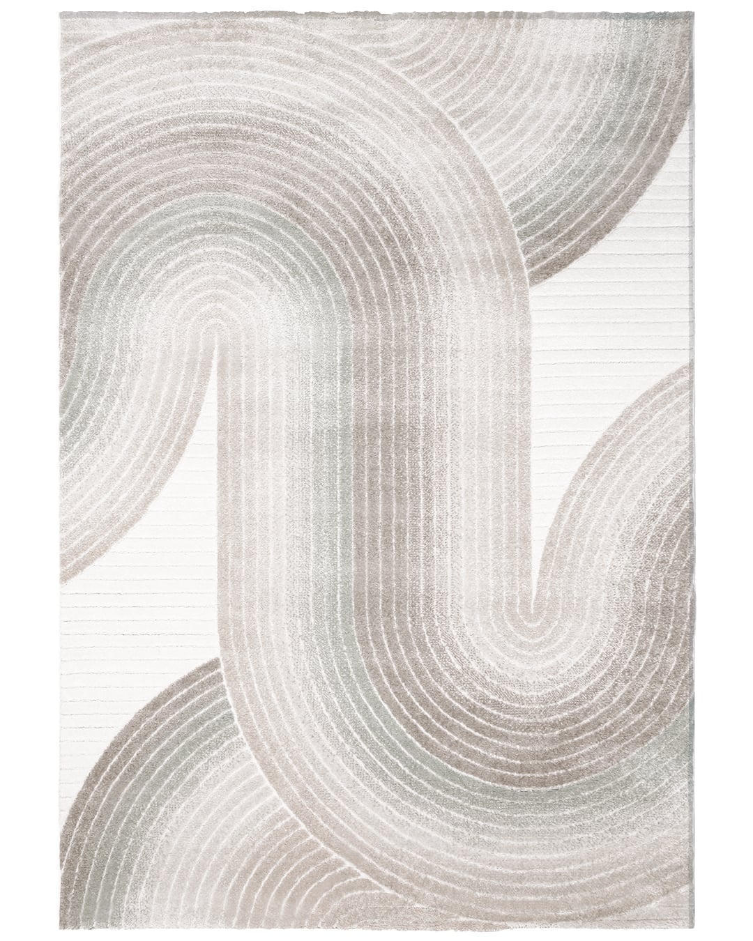 Moderner Abstrakter Teppich - Lasarte Elil - Braun, Creme, Grau, mittelhoher Flor