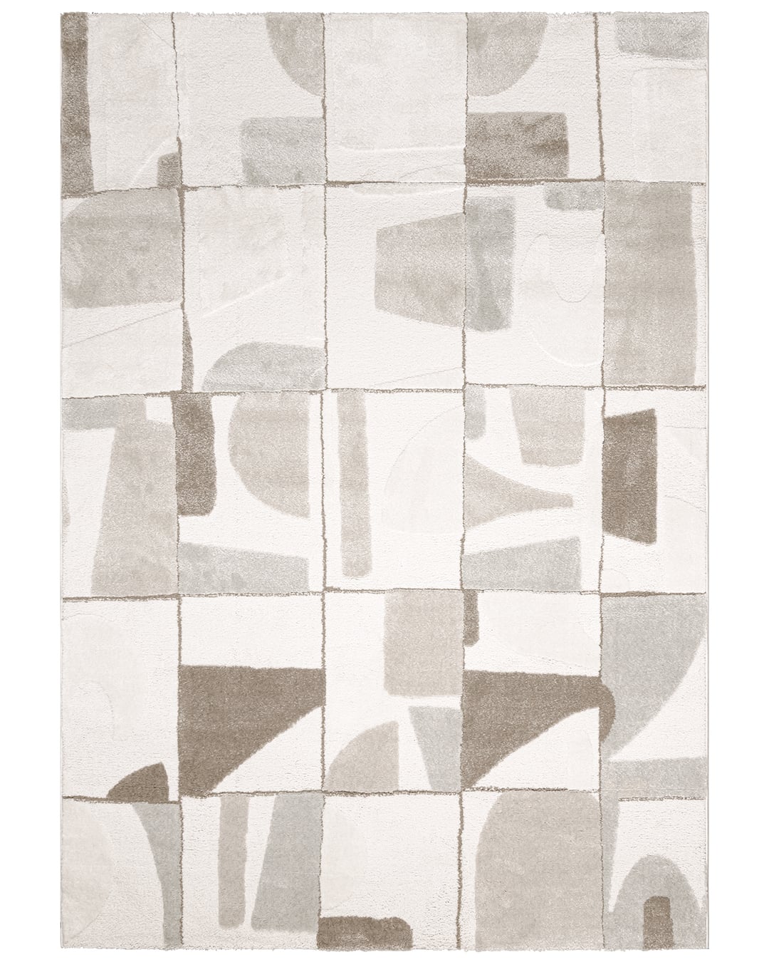 Moderner Abstrakter Teppich - Lasarte Loki - Grau, mittelhoher Flor