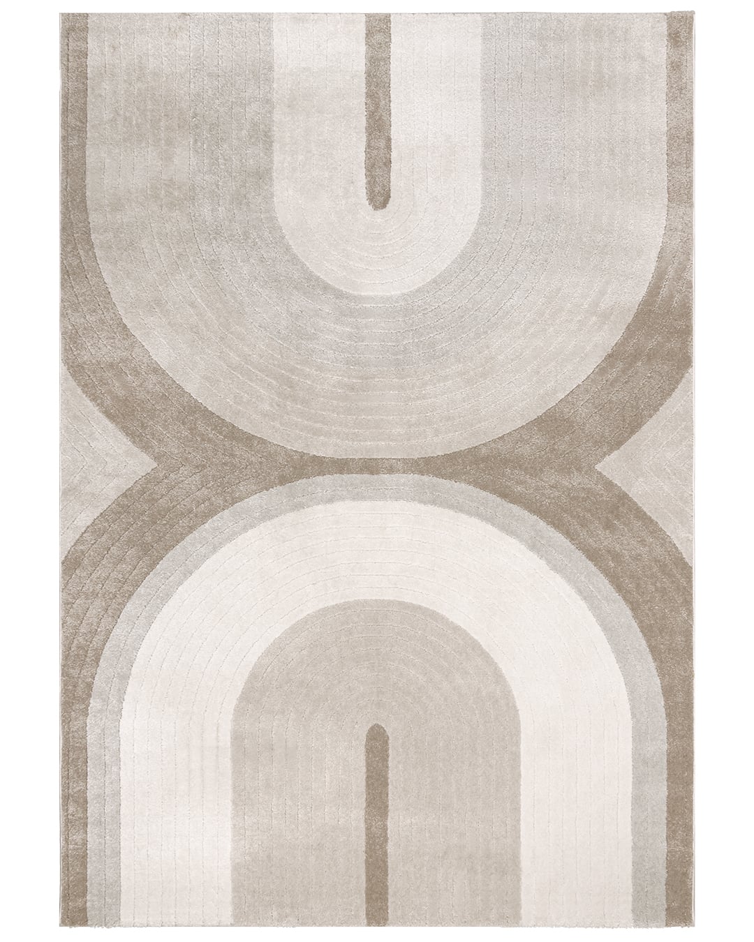 Moderner Abstrakter Teppich - Lasarte Nut - Braun, Creme, Grau, mittelhoher Flor