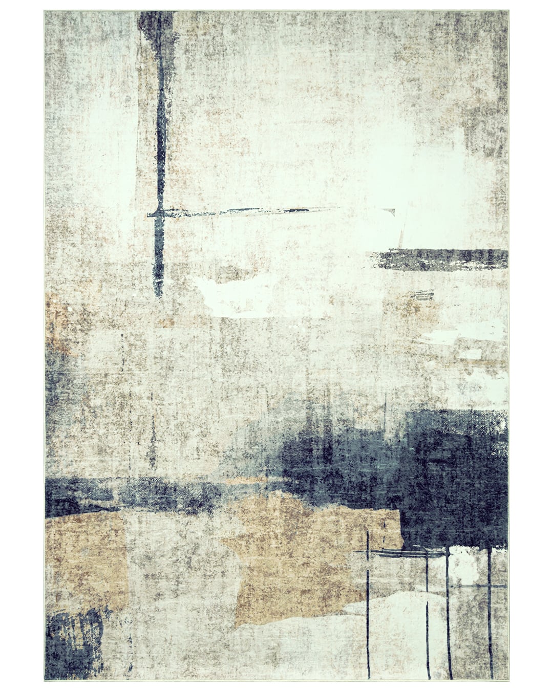 Moderner abstrakter Teppich - Onati Ambar - beige, braun, schwarz