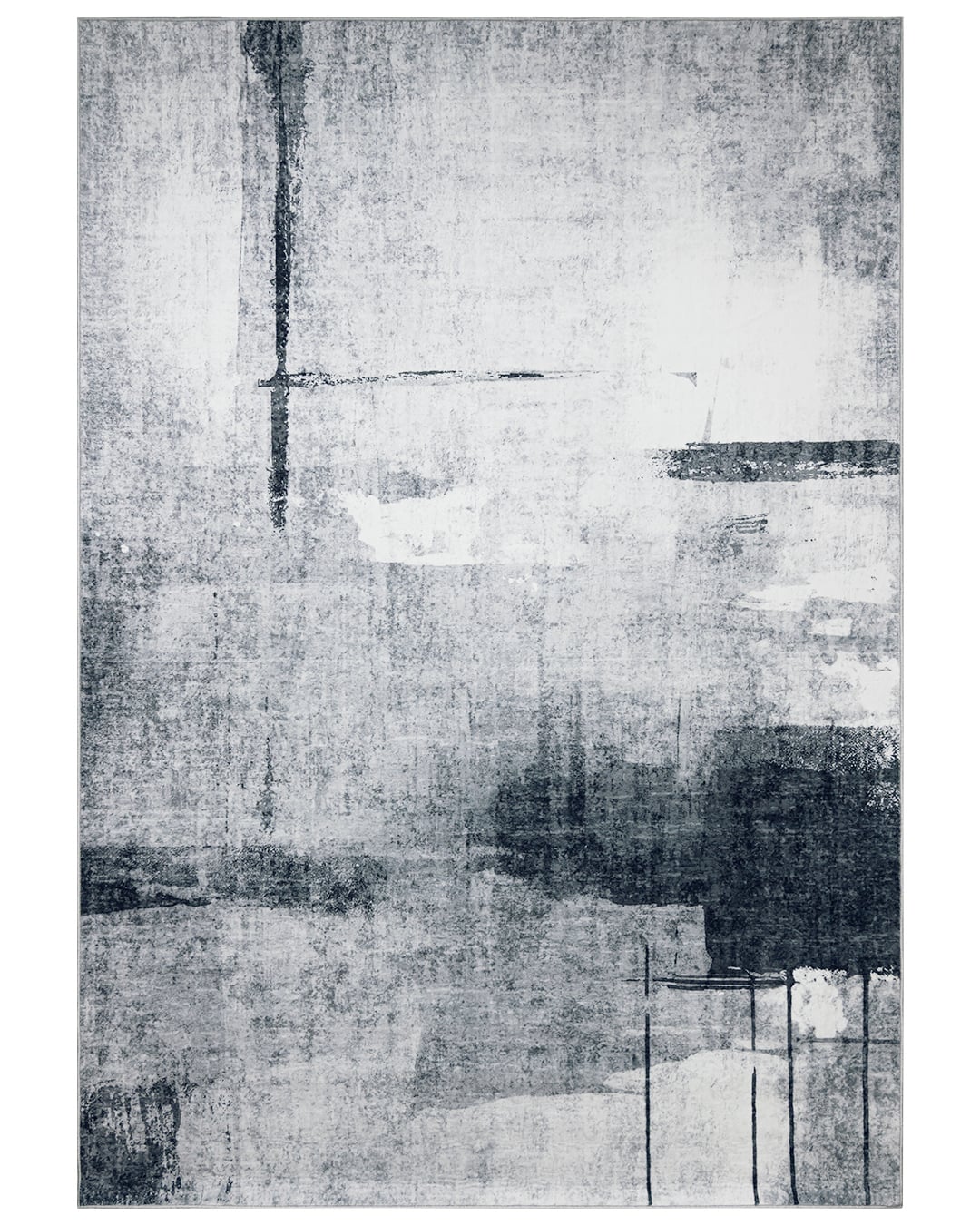 Moderner abstrakter Teppich - Onati Gris - schwarz, anthrazit, grau
