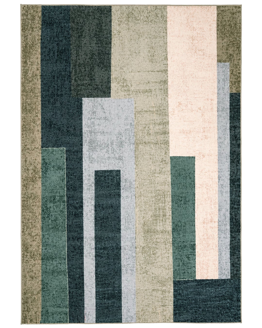 Moderner geometrischer Teppich - Vera Arena - beige, braun, grau, grün