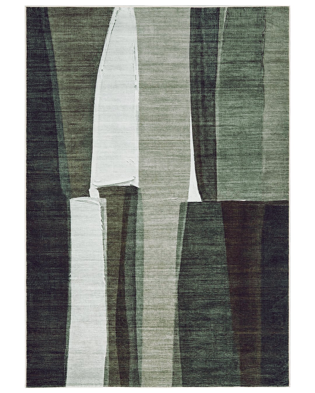 Moderner geometrischer Teppich - Vera Marron - beige, braun, cremefarben, grün