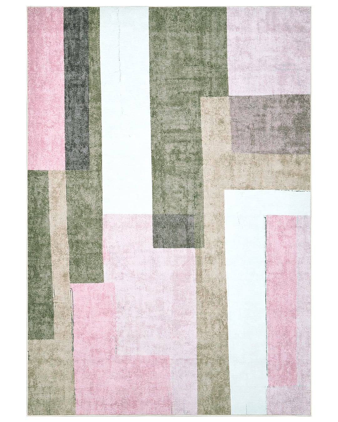 Moderner geometrischer Teppich - Vera Rosa - beige, weiß, braun, rosa