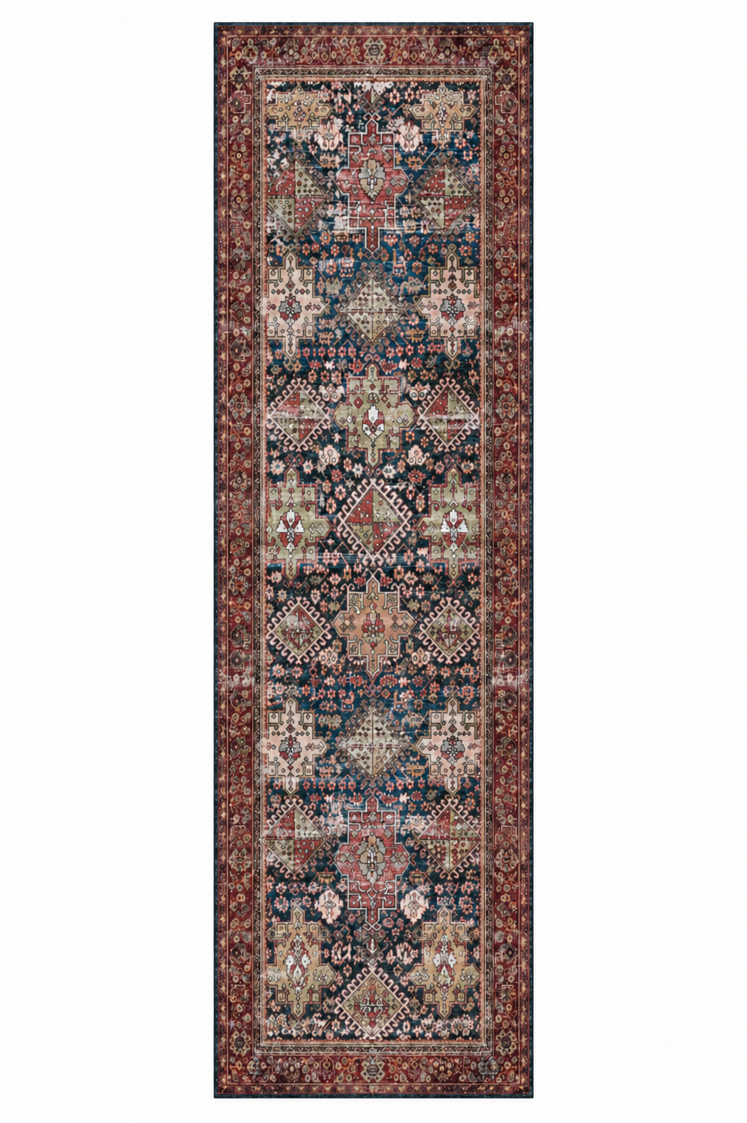 Traditioneller Orientteppich - Lalin Azul - rot, Vintage