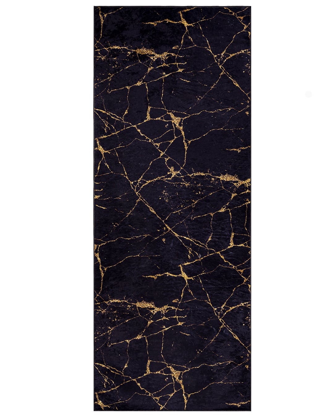 Teppich für Küche/Flur mit Marmormuster – KITCHEN 2113 – rutschfest, modern, schwarz-gold