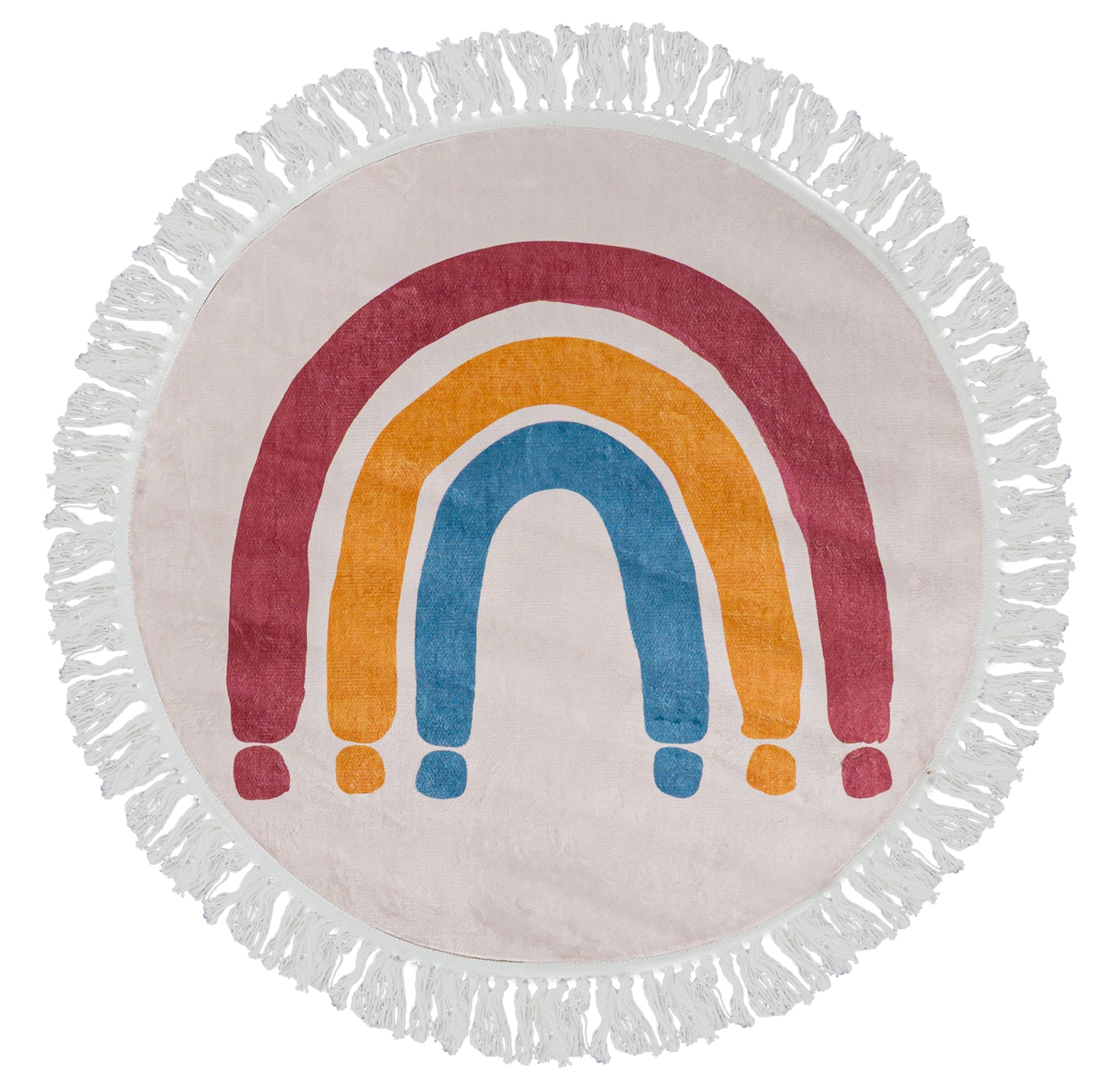 Kinderteppich mit Fransen - Bello Carino Blu - Regenbogen, multicolor