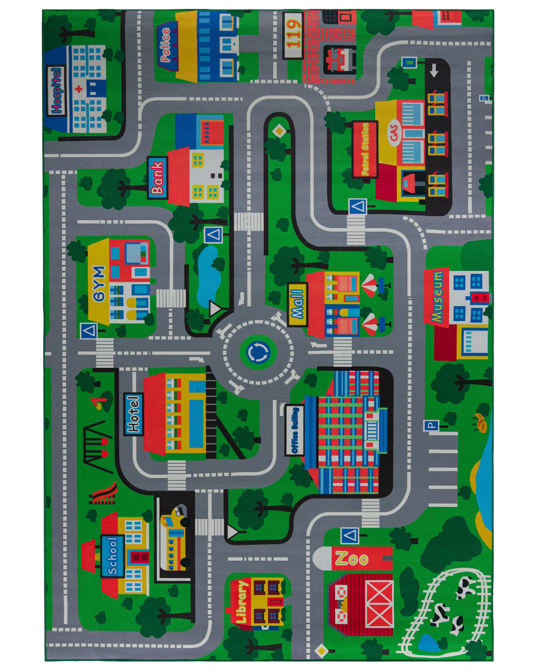 Kinderteppich – Bambini Borgo – Straßen, Auto, bunt