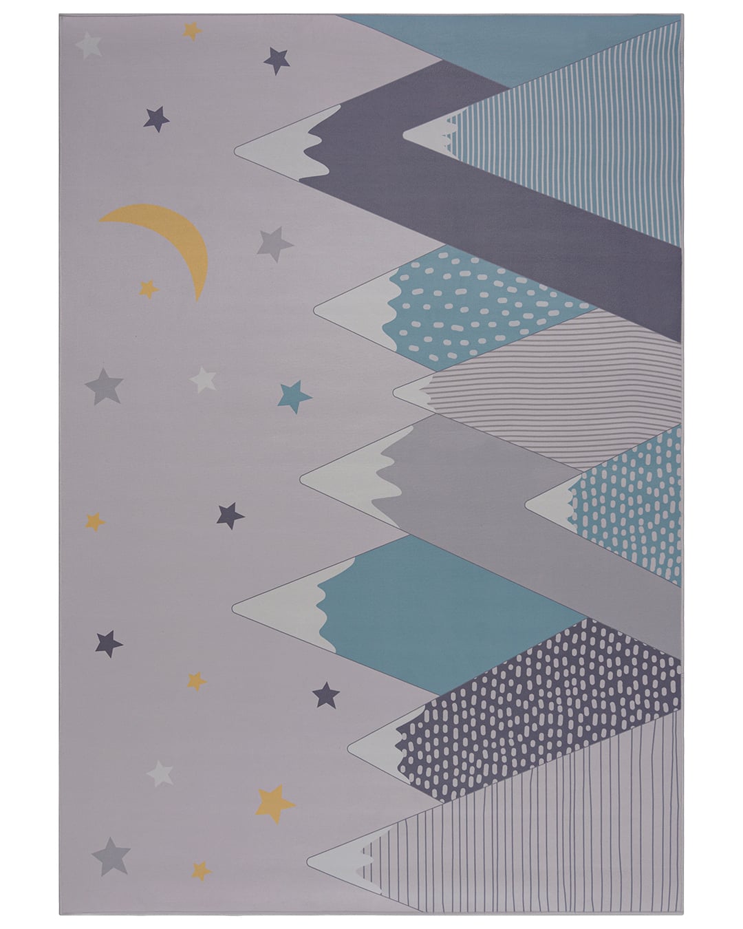 Kinder / Jugendteppich – Bambini Picco – Berge, blau, grau