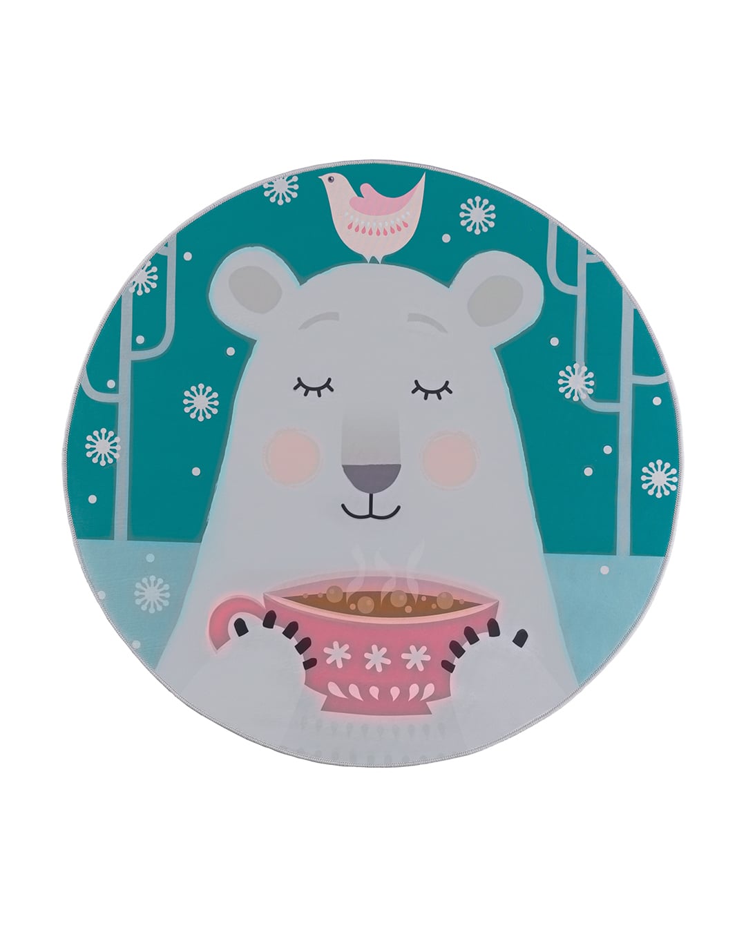 Kinderteppich – Bambini Orsetto – Teddybär, weiß, rosa, türkis