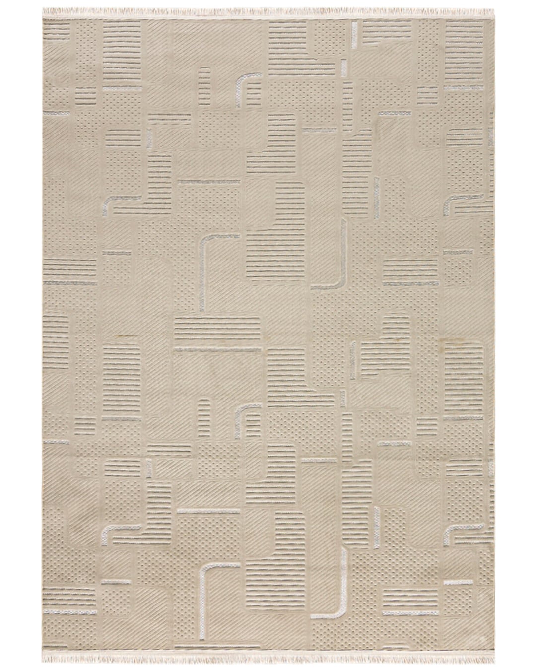 Moderner Teppich mit Fransen - Sora Vaga Beige - beige