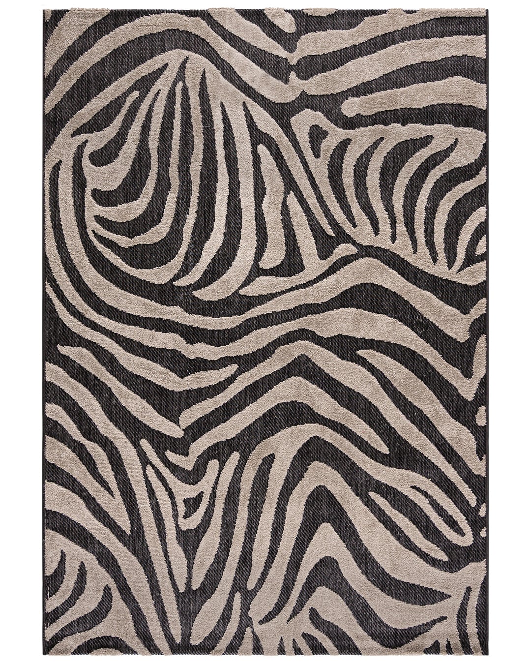 Outdoor / Indoor Teppich – Zebra Beige – beige, schwarz , wasserdicht