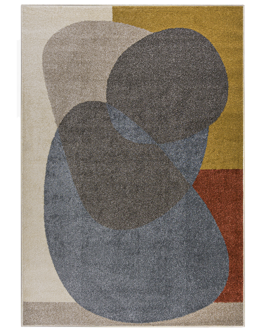 Moderner Teppich - Lucy NP27J - Creme, Dunkelgrau, Blau