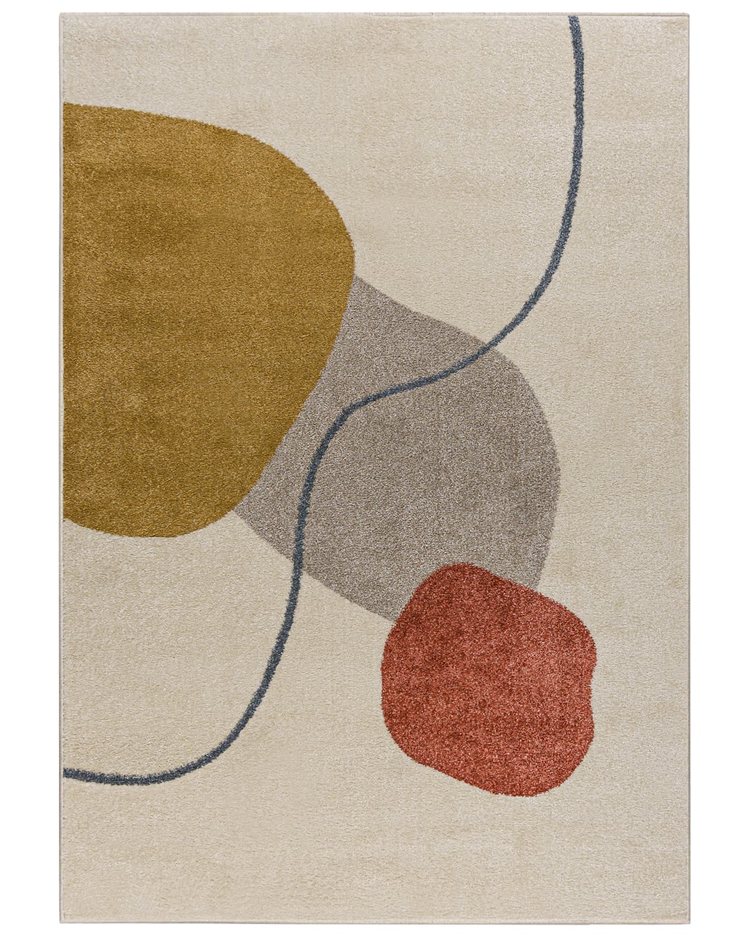 Moderner Teppich - Lucy NP24F - Creme, Grau, Gelb, Rot