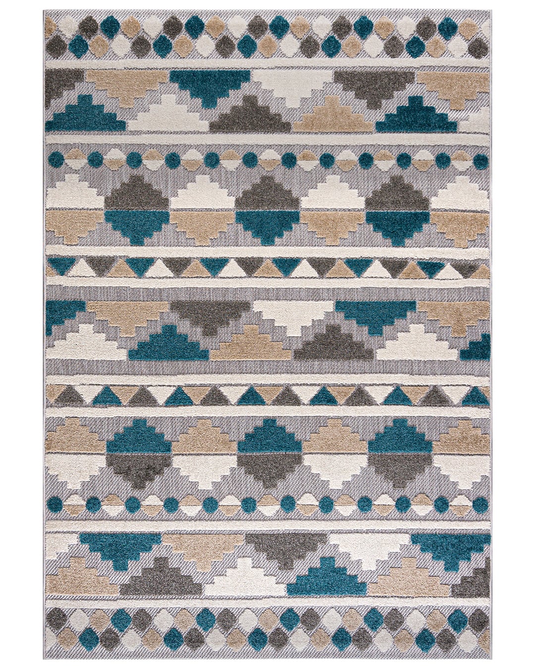 Outdoor / Indoor Teppich - Vasco Blu - blau, grau , wasserdicht