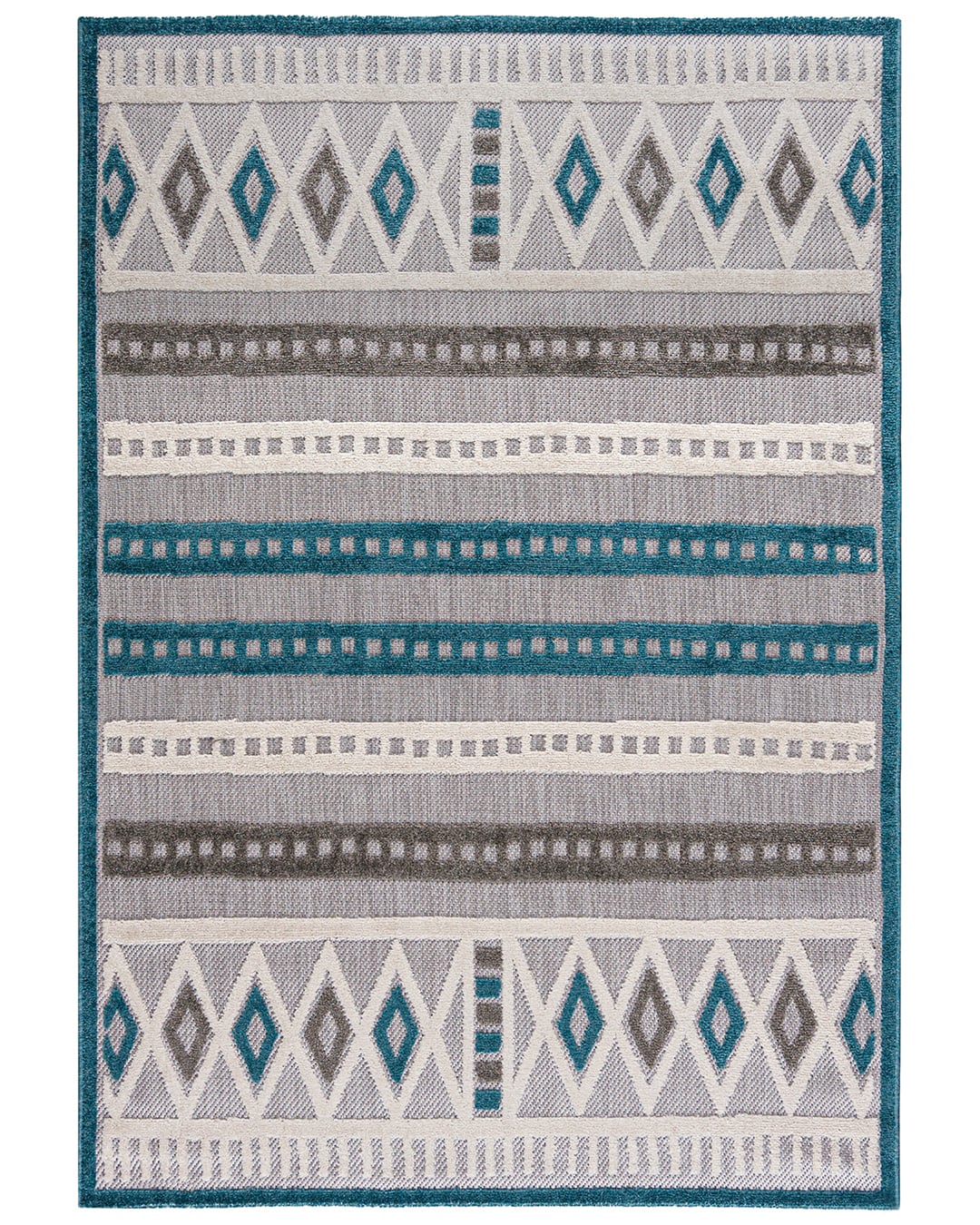 Outdoor / Indoor Teppich - Verbania Blu – blau, grau , wasserdicht