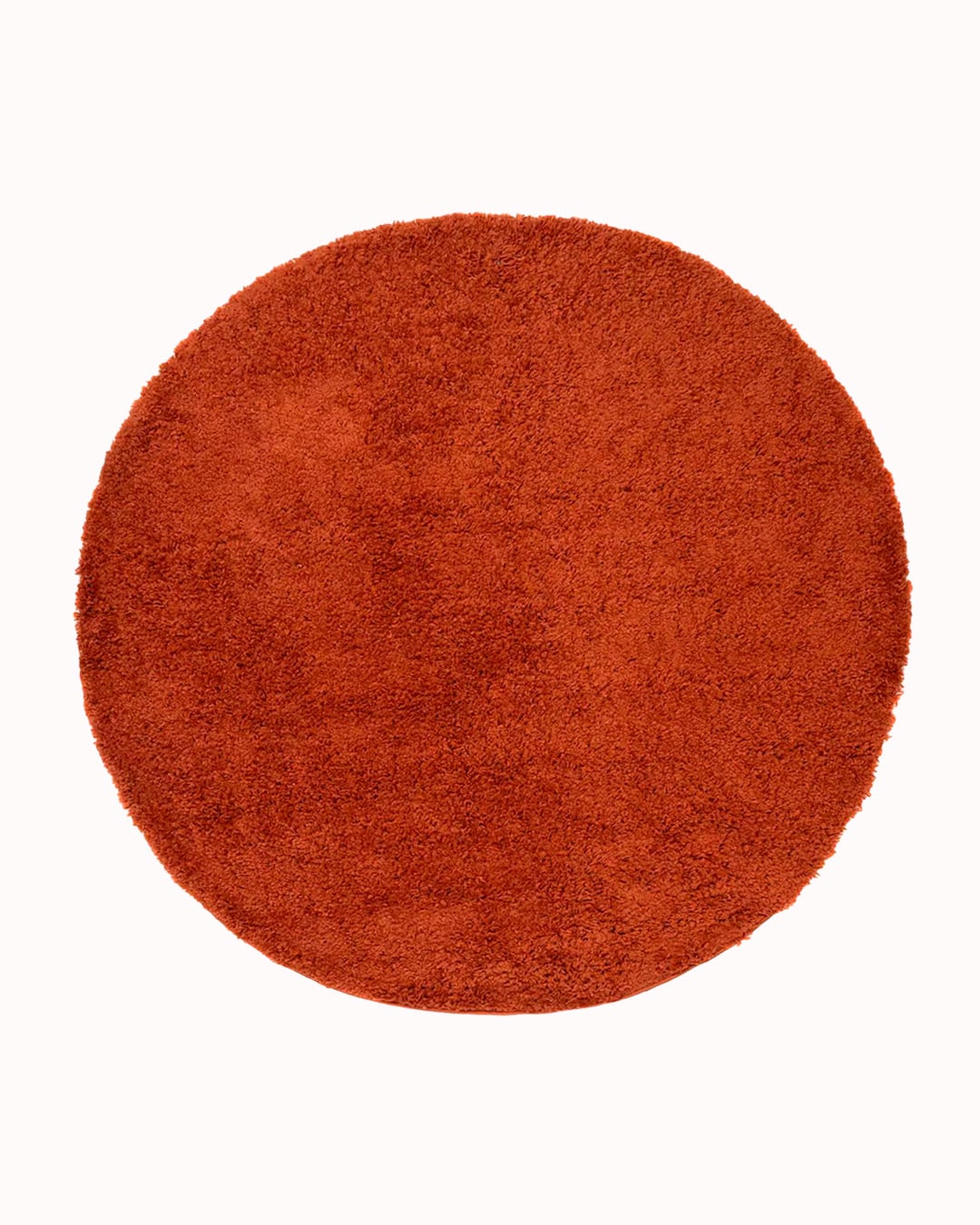 Moderner Shaggy-Teppich, rund – Unito Terra – rot, einfarbig