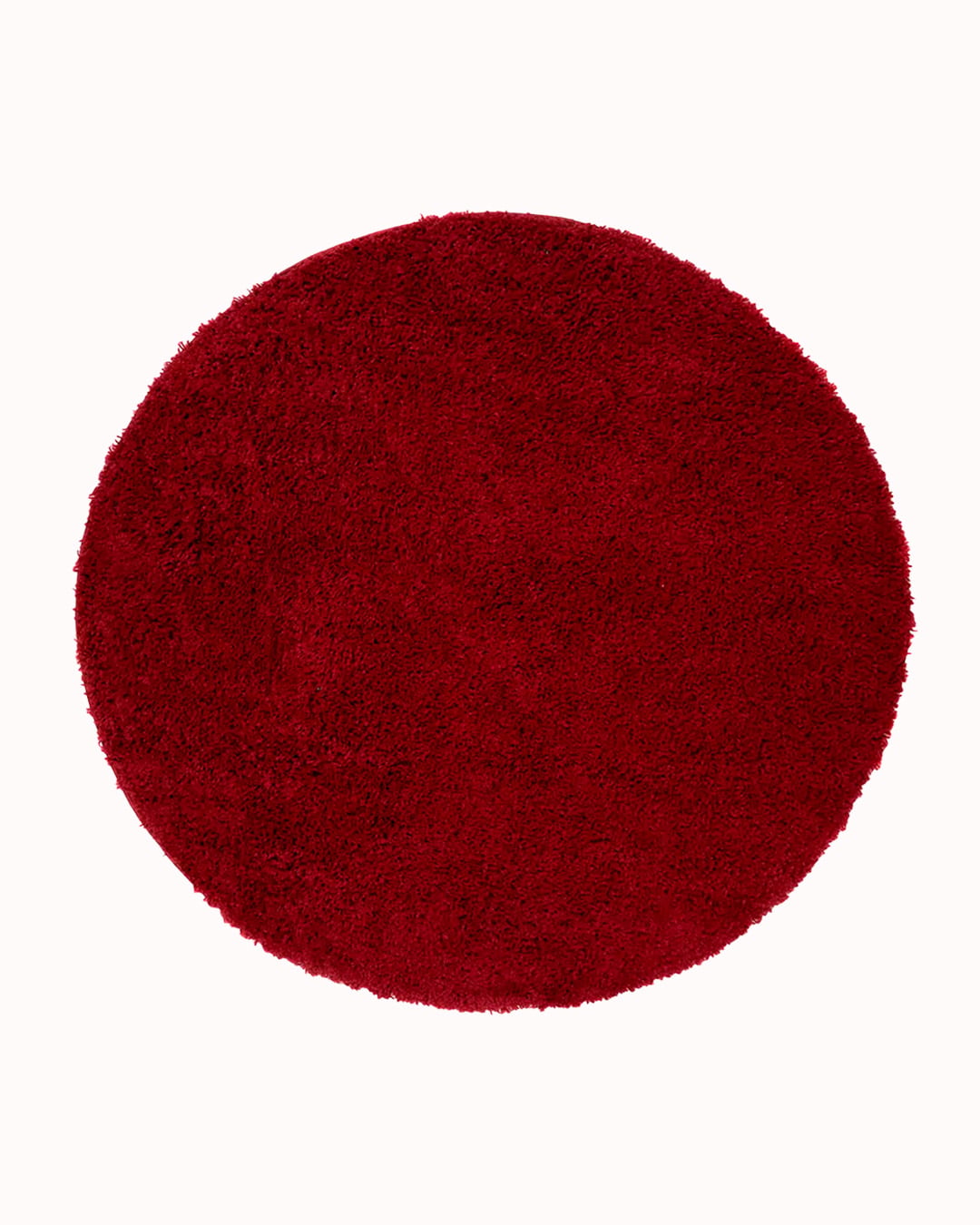 Moderner Shaggy-Teppich, rund – Unito Rosso – rot, einfarbig