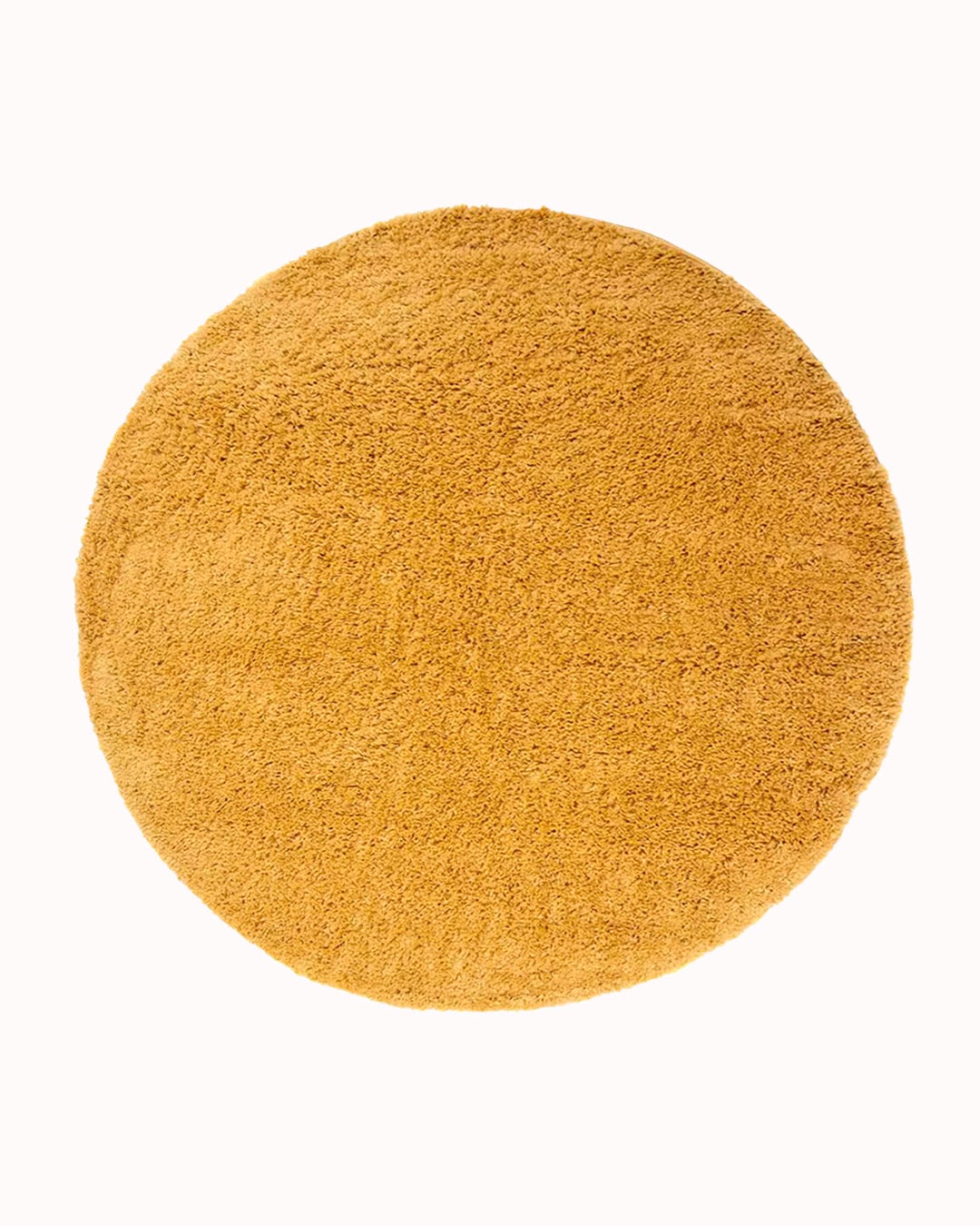 Moderner Shaggy-Teppich, rund – Unito Giallo – gelb, senffarben, einfarbig