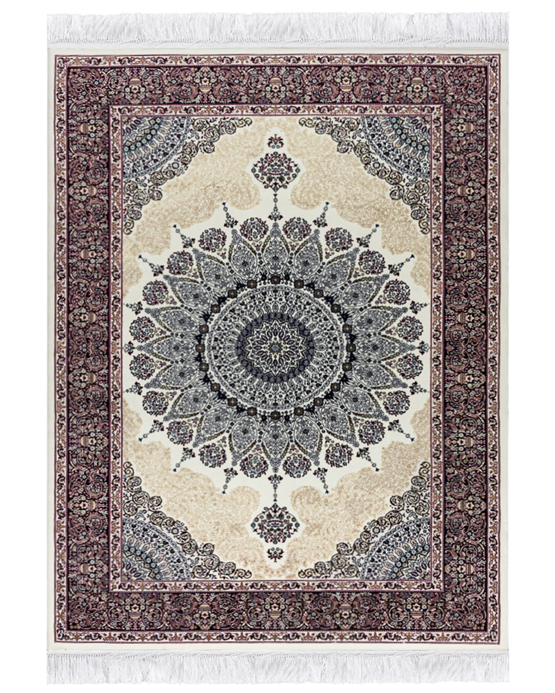Traditioneller Teppich mit Fransen - Palazzo Veste - beige, rosa