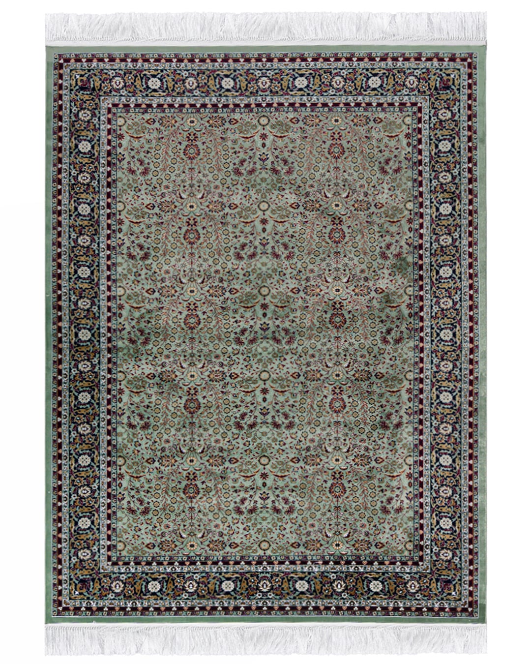 Traditioneller Teppich mit Fransen- Castello Verde - grün