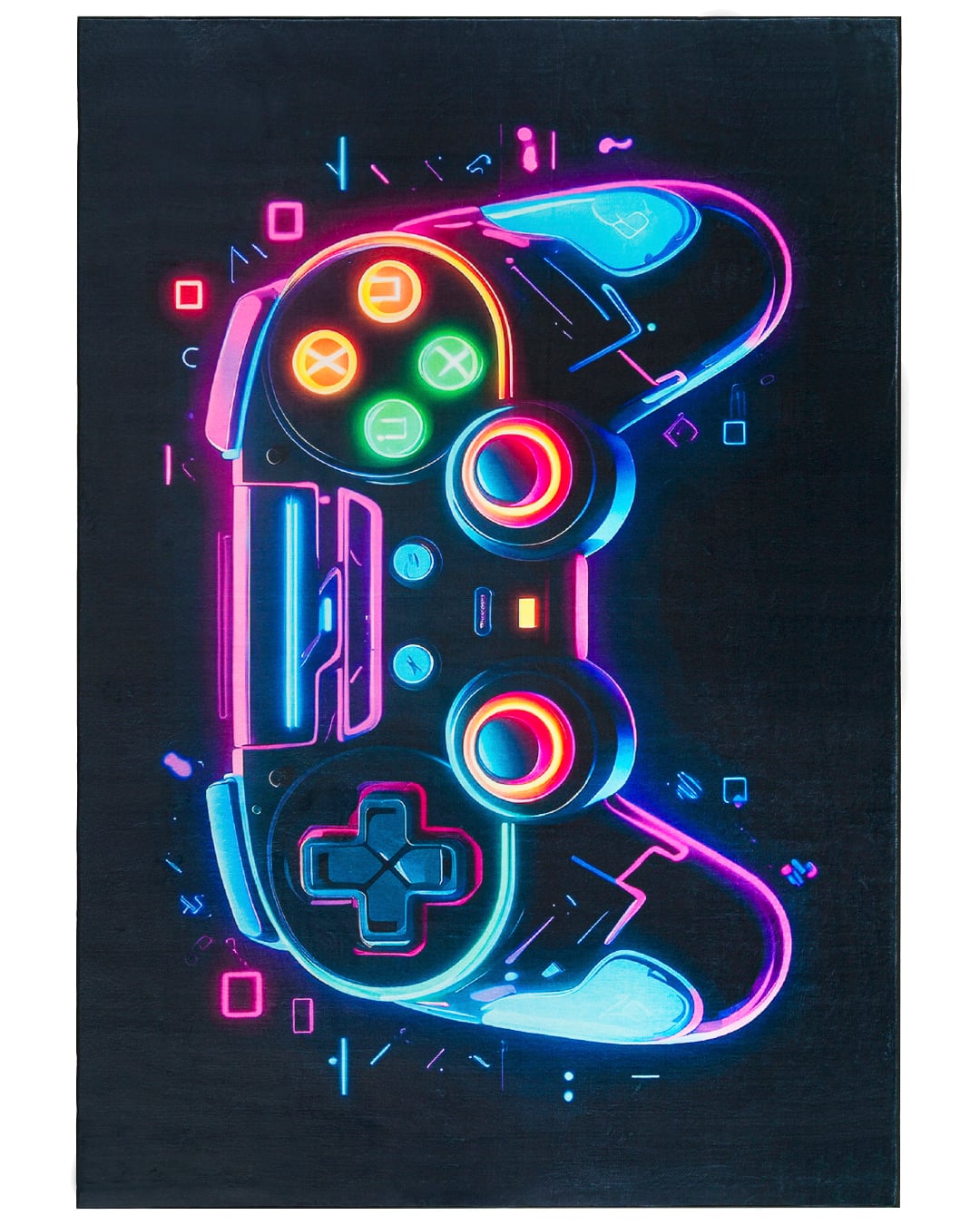 Jugend-Gaming-Teppich – Gara Veloce – schwarz, blau, rosa