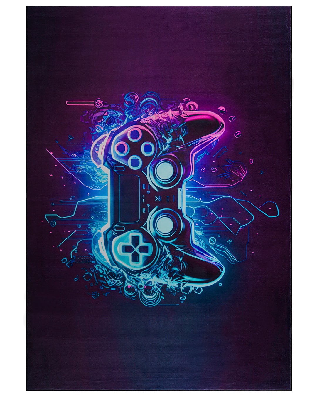 Jugend-Gaming-Teppich – Gara Lesto – schwarz, blau, bunt