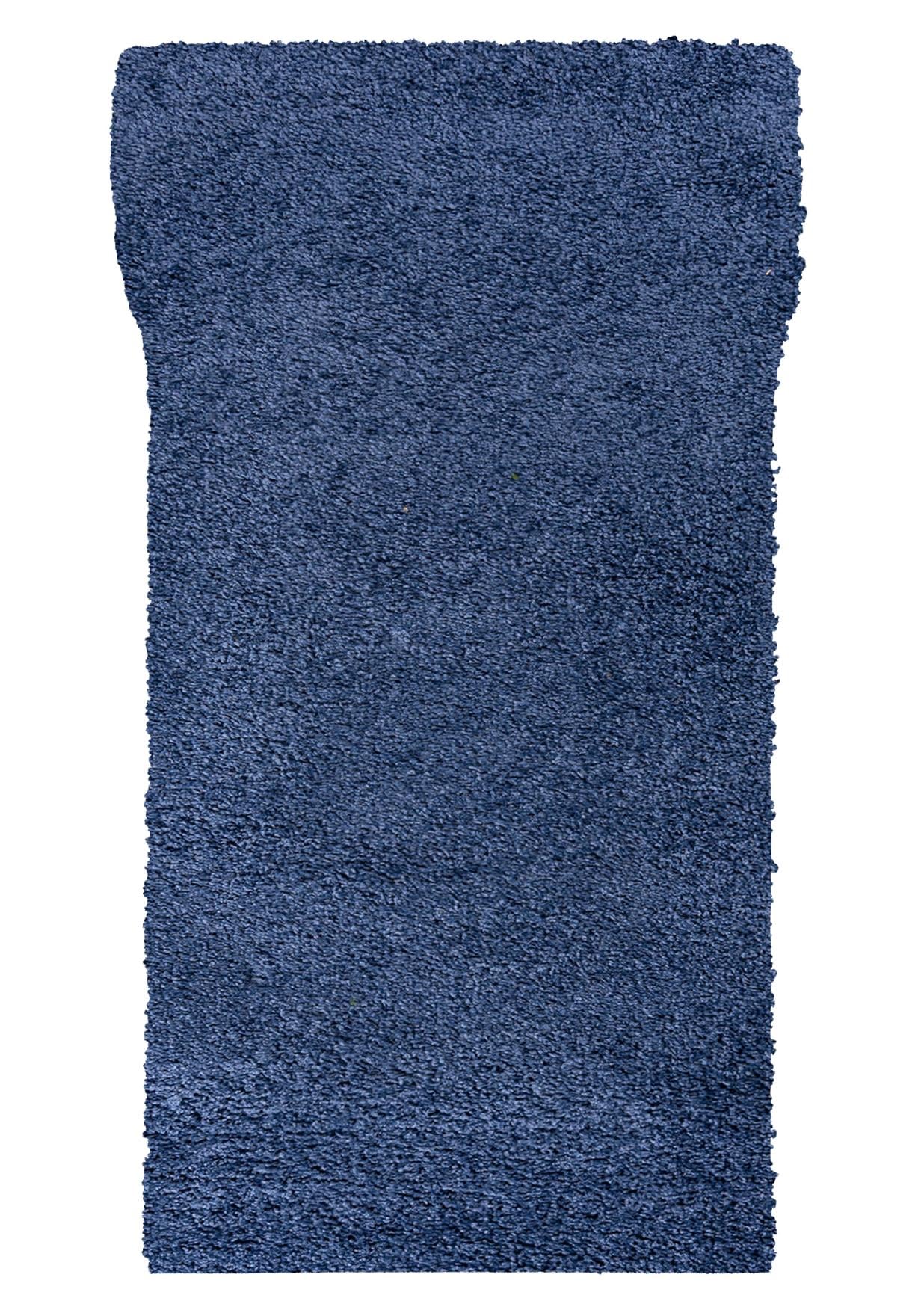 Teppichläufer Shaggy Blau Einfarbig 7388A DELHI