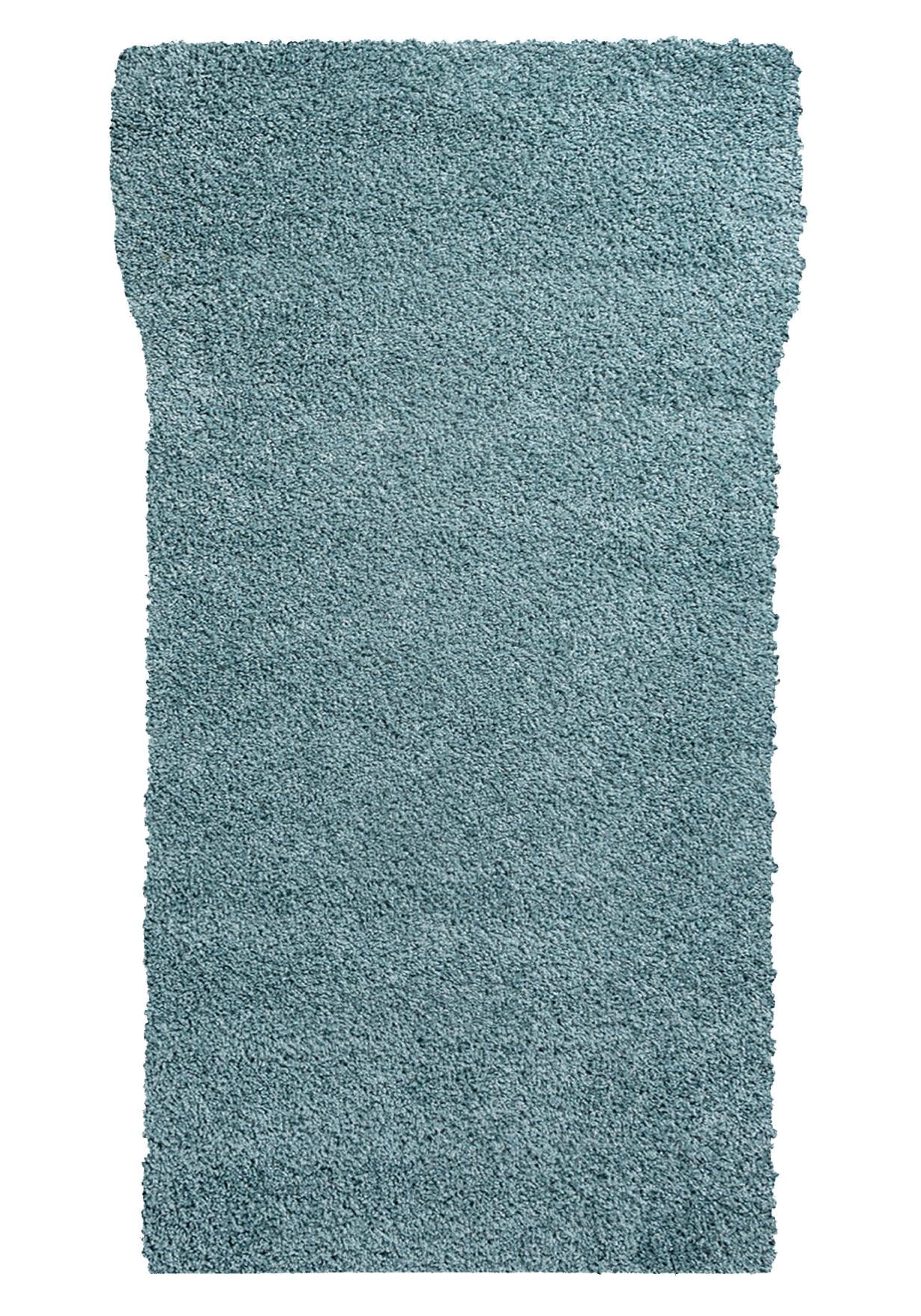 Teppichläufer Shaggy Blau Einfarbig 7388A DELHI