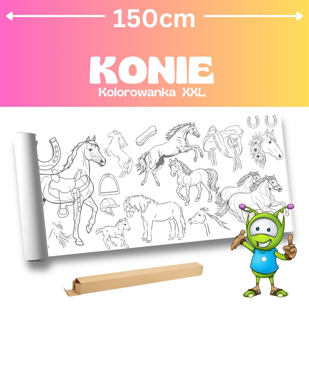 Boden-Malrolle 150 × 42 cm - Pferde XXL - Pferde und Natur