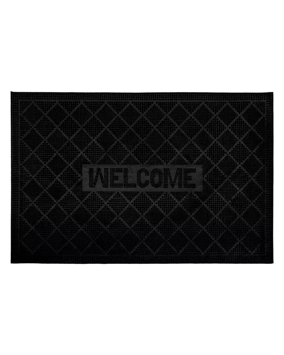 Gummi-Fußmatte - Pin Mat 2211 - schwarz, mit Welcome-Schriftzug, rutschfest und pflegeleicht
