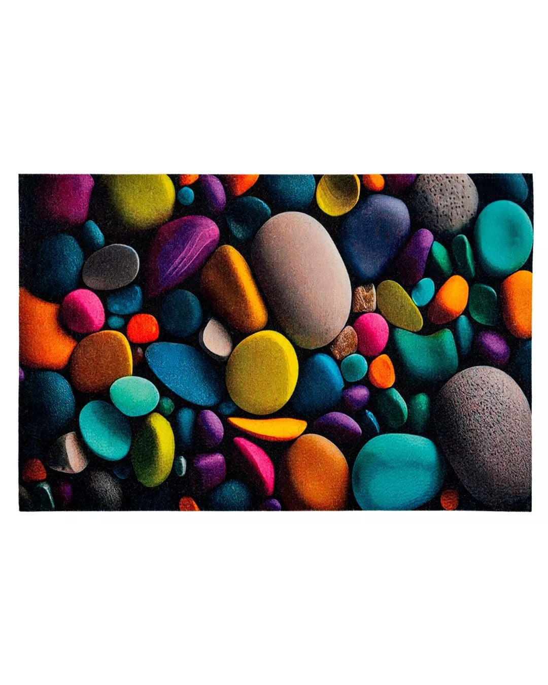 Textil-Fußmatte - Print 9003 - mehrfarbig, mit Steinmotiv, rutschfest und pflegeleicht