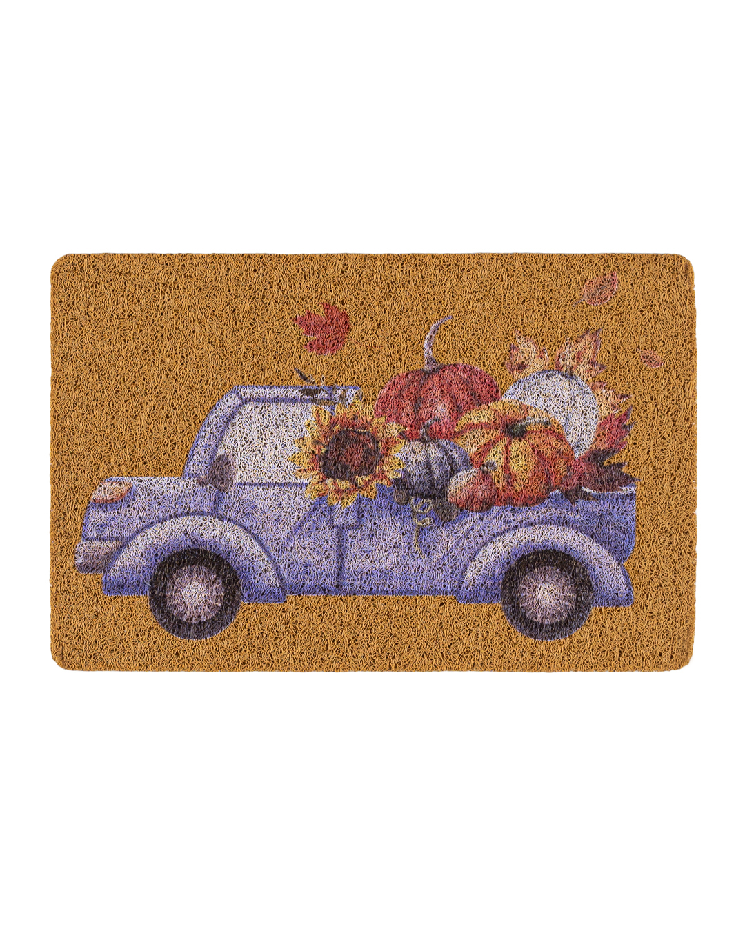 Herbstaugerechte Fußmatte – Autunno Tesoro – braun, Kürbis, Auto