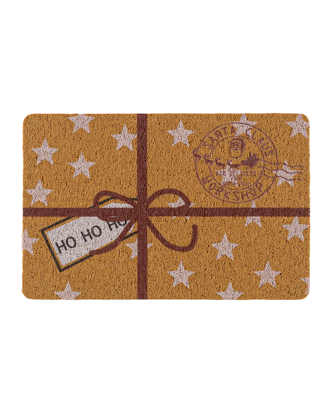 Weihnachts-Fußmatte - Festivo Regalo - braun, Geschenk, Sterne