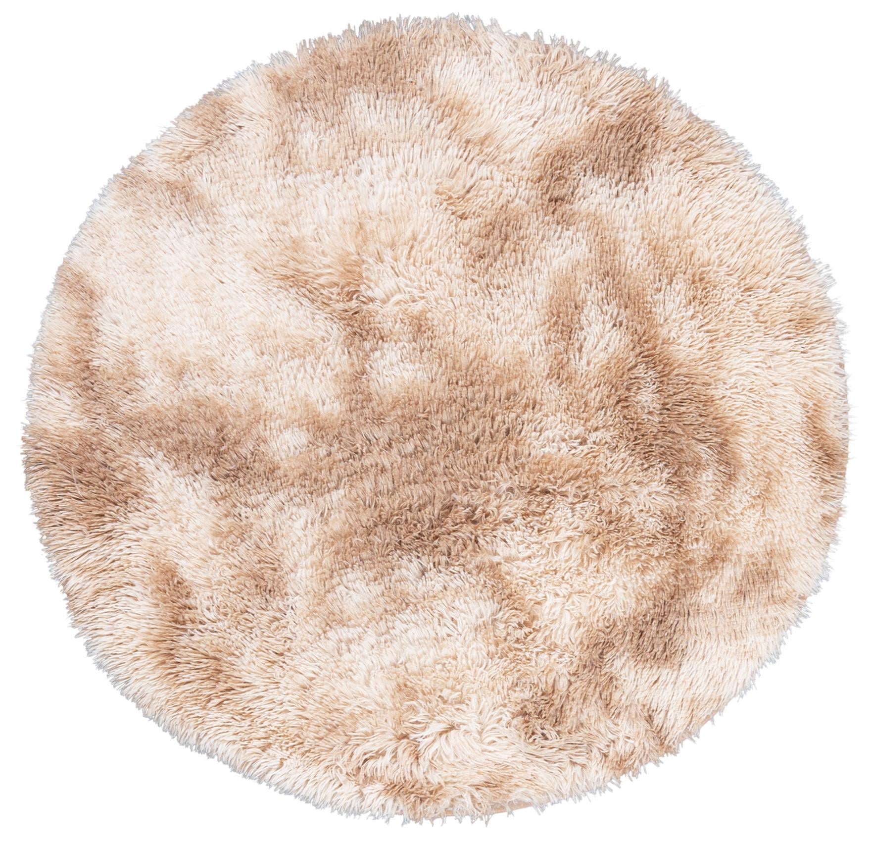 Teppich Rund Beige / Creme Einfarbig SOLID SILKED