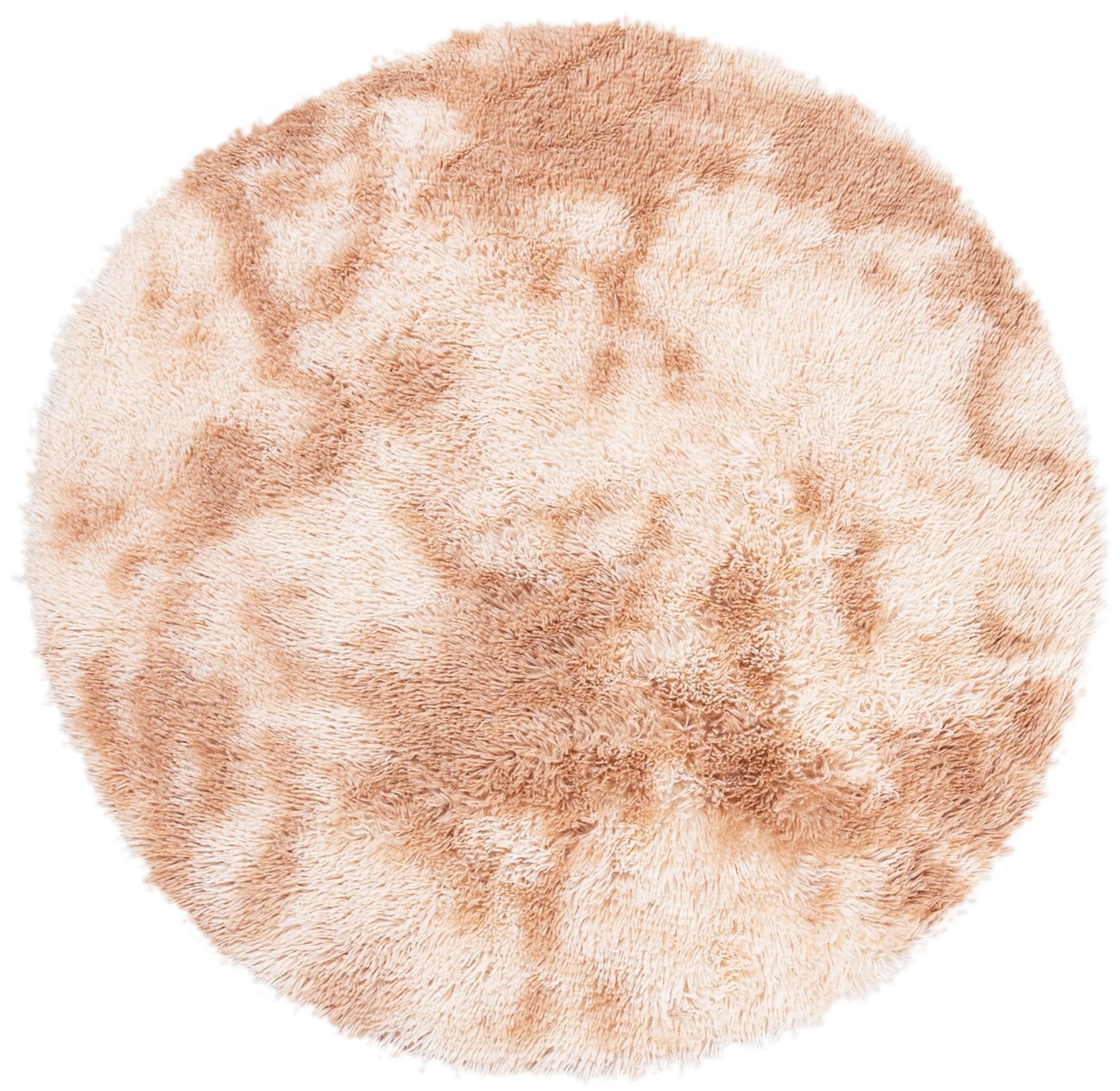 Teppich Rund Beige / Creme Einfarbig SOLID SILKED