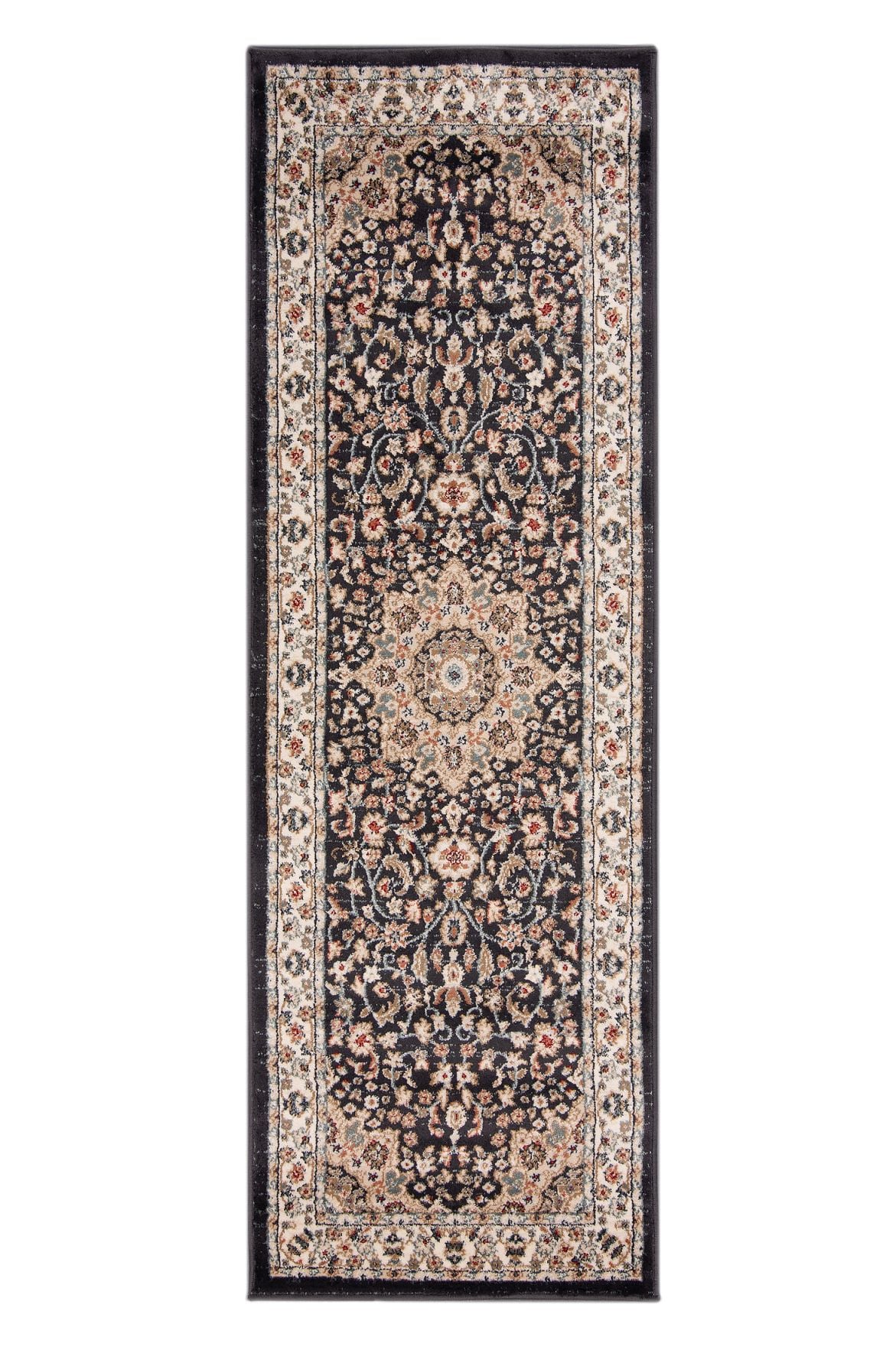 Teppichläufer Orientalisch Schwarz Grau  9473B NEMRUT