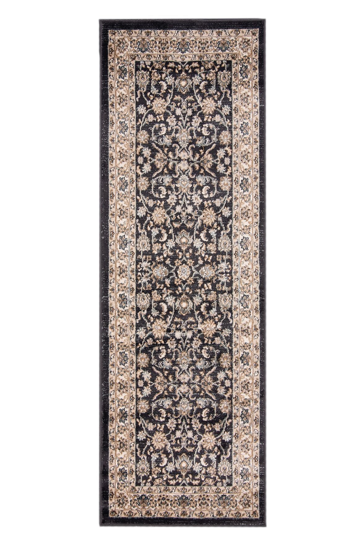 Teppichläufer Orientalisch Schwarz Grau  L423B NEMRUT