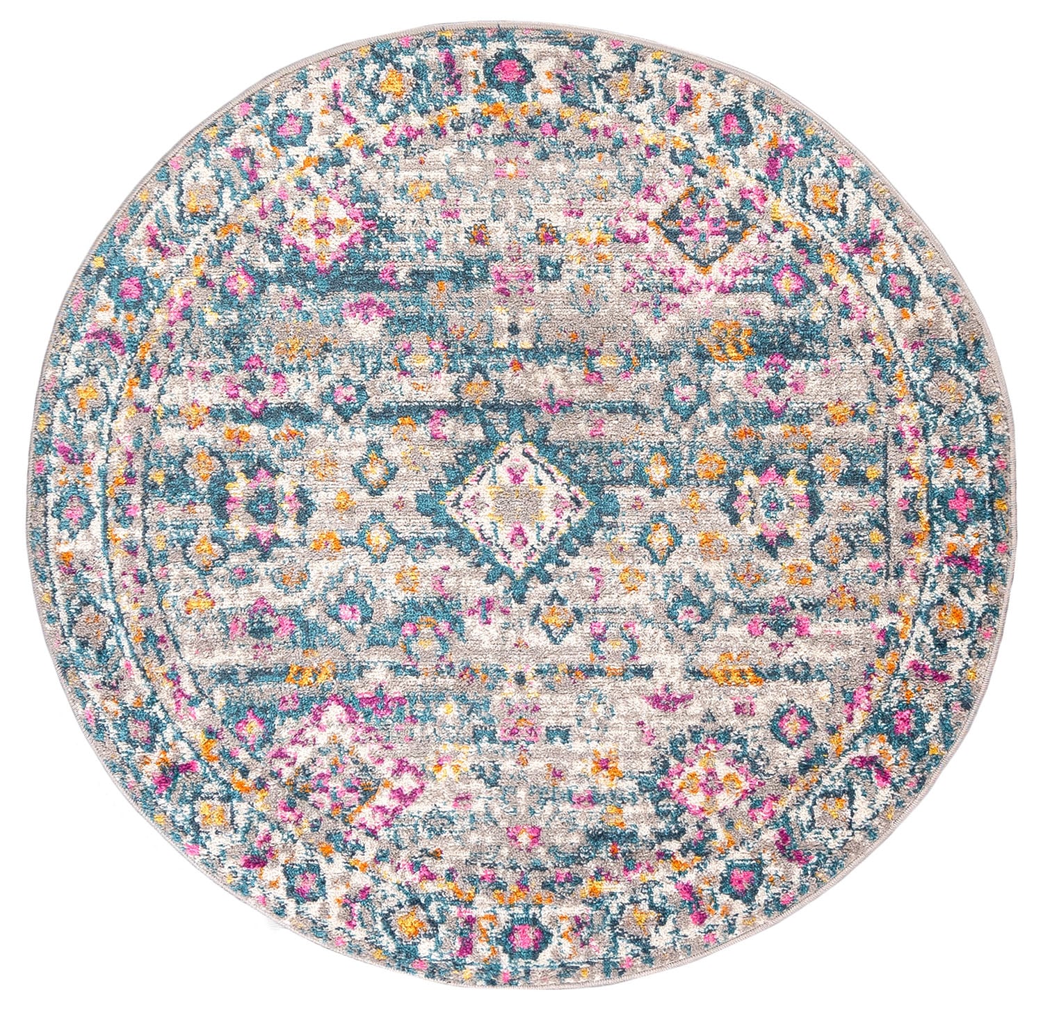 Moderner runder Teppich – Dallas I989A – grau, bunt