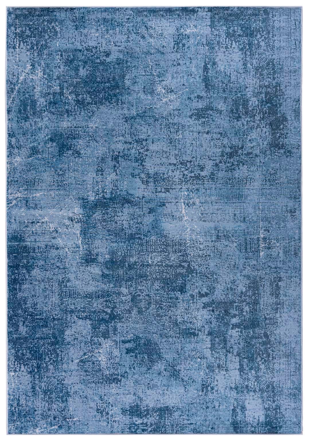 Teppich Modern Blau Abstrakt Einfarbig SOLID HUDSON - einfarbig, blau