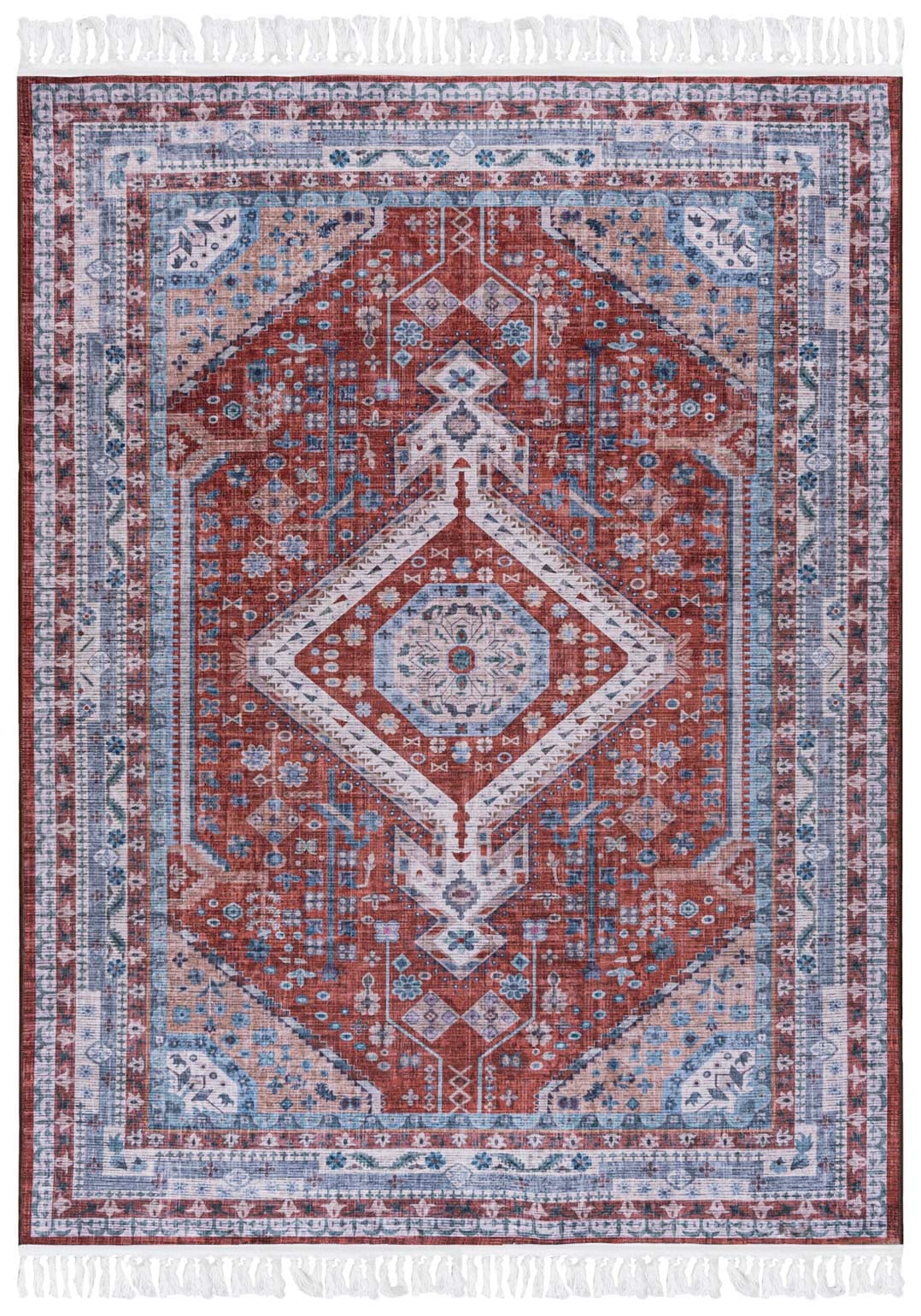 Teppich Orientalisch Rot Vintage / Shabby CLF_22 ANKARA - Rahmen, rot