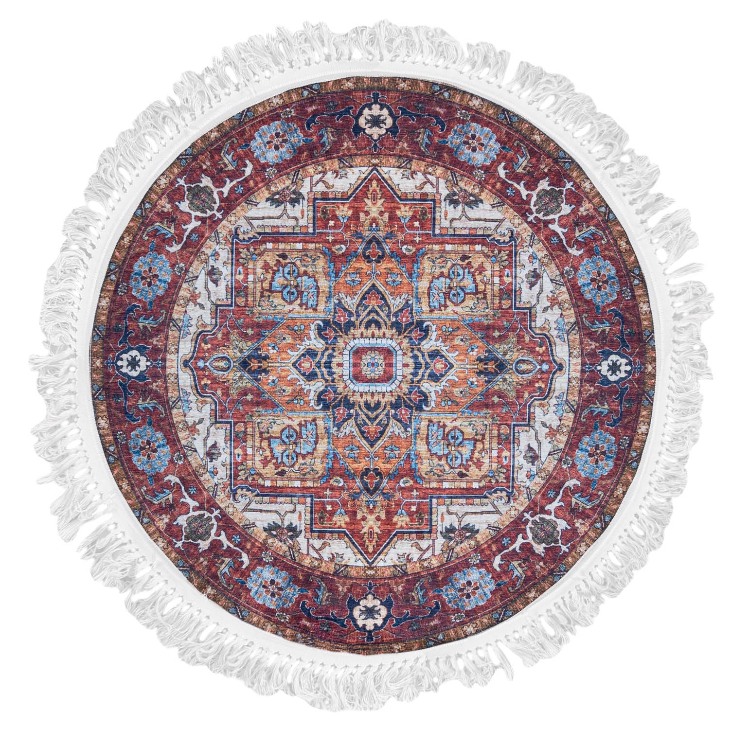 Teppich Rund Orientalisch Rot Vintage / Shabby Y_294 ANKARA - Vintage, rot