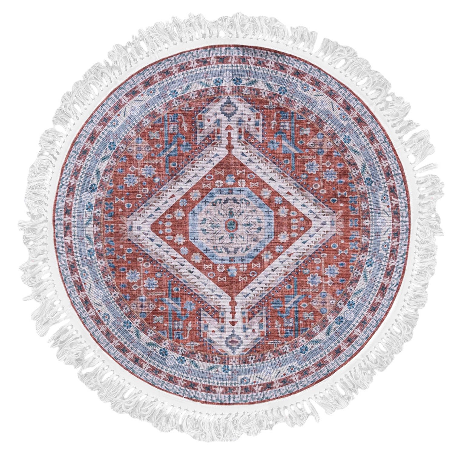 Teppich Rund Orientalisch Rot Vintage / Shabby CLF_22 ANKARA - Vintage, rot